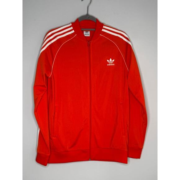 Adidas Other - Adidas 3 Stripe Track Jacket  Orange Youth Sz15-16Yr XL Full Zip Sweatshirt